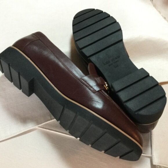 Kate Spade Women Size 9 M Kolby Loafers Shoes Slip-ons Dark Brown Leather NWOT - Picture 5 of 8